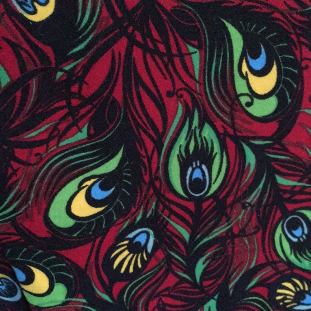 LuLaRoe TC Peacock Feather Leggings